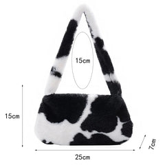Women Plush Leopard Shoulder Bag