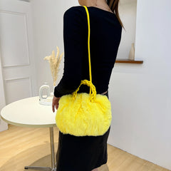 Women Plush Shoulder Bags Portable Small Crossbody Bags Female Winter Soft