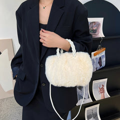 Women Plush Shoulder Bags Portable Small Crossbody Bags Female Winter Soft