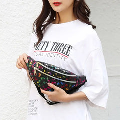 Women Printed Waist Fanny Pack Belt Bag Pouch