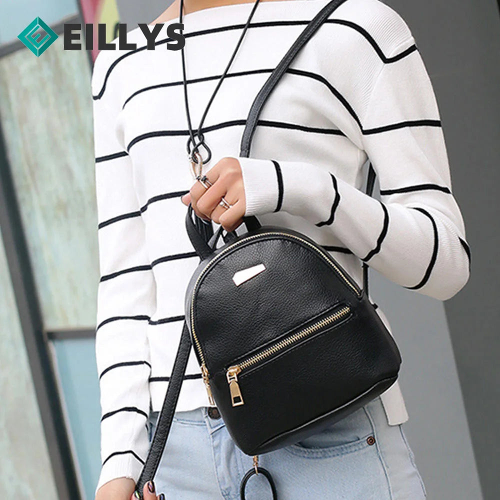 Women Leather Backpack School Rucksack Satchel Travel Bag