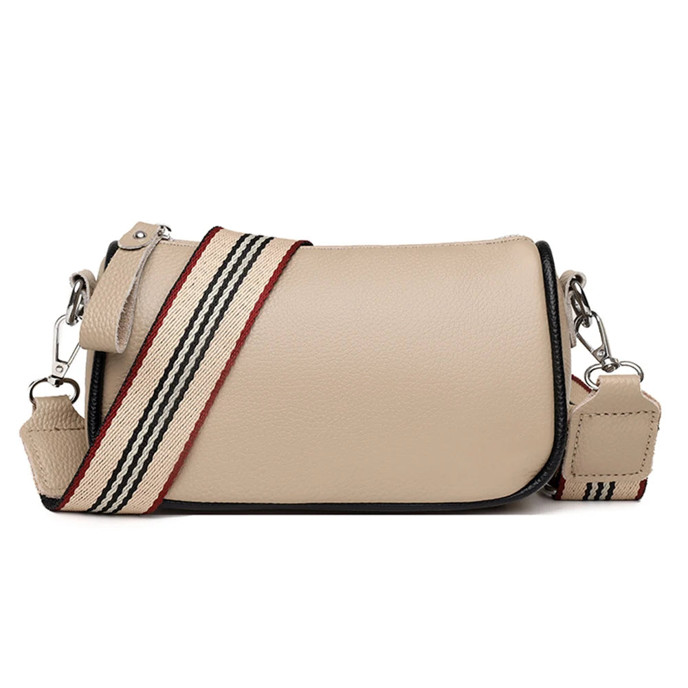 Women Pu Shoulder Bags Wide Strap Ladies Crossbody Bags