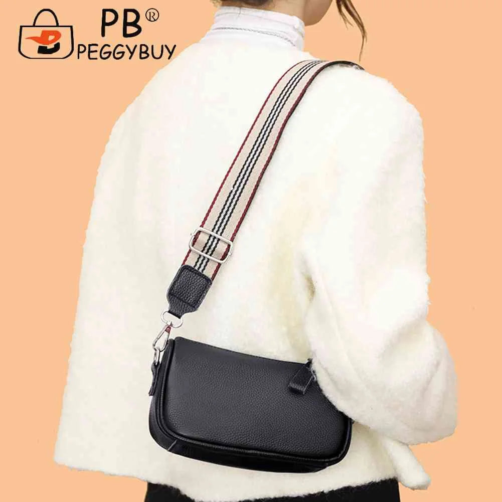 Women Pu Shoulder Bags Wide Strap Ladies Crossbody Bags