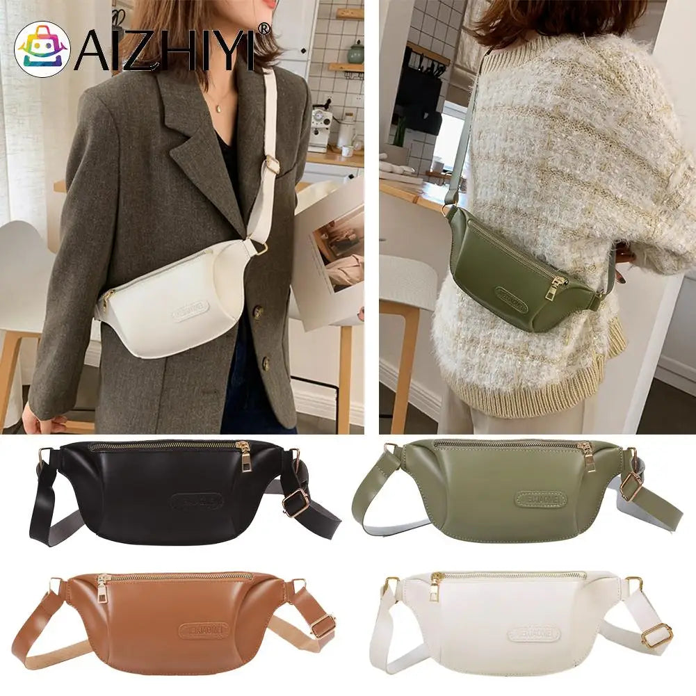 Women PU Leather Shoulder Crossbody Messenger Bag Casual Waist Chest Bags