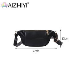 Women PU Leather Shoulder Crossbody Messenger Bag Casual Waist Chest Bags