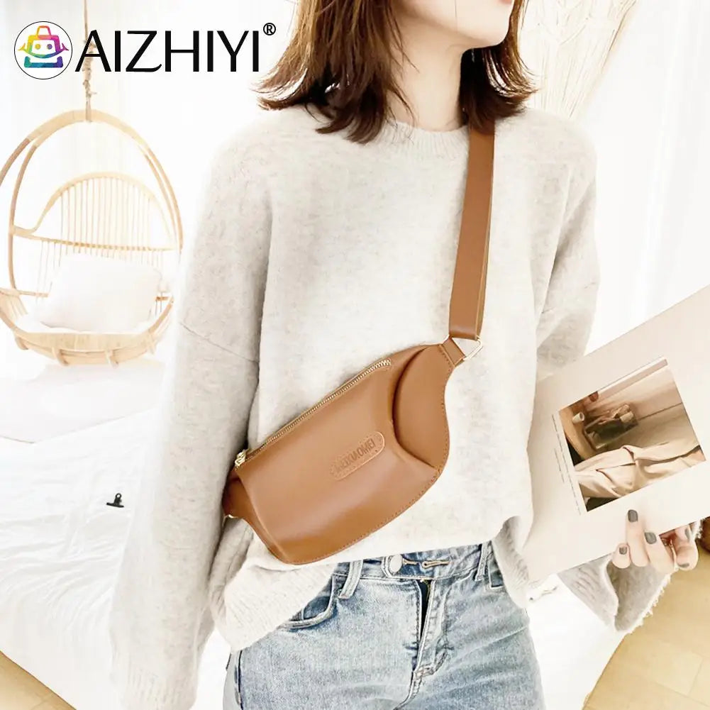 Women PU Leather Shoulder Crossbody Messenger Bag Casual Waist Chest Bags