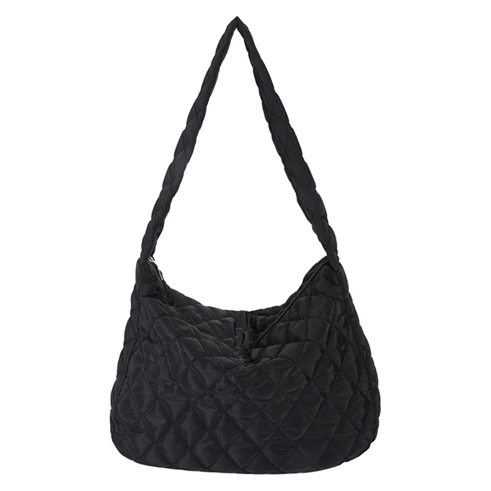 Large Capacity Women Shopper Bag Rhombus Pattern Top-handle Armpit Bag