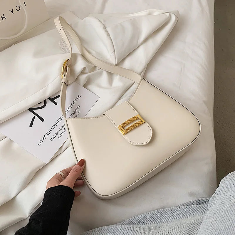 Women PU Leather Shoulder Bag Lady Shopper Underarm Bag