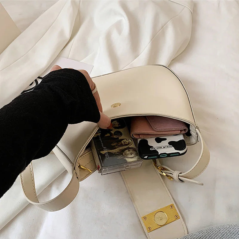 Women PU Leather Shoulder Bag Lady Shopper Underarm Bag