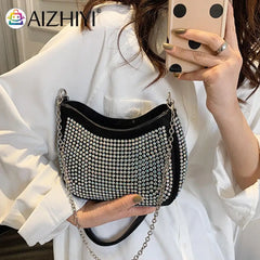 Retro Style Rhinestone Handbag Mini Shoulder Bag