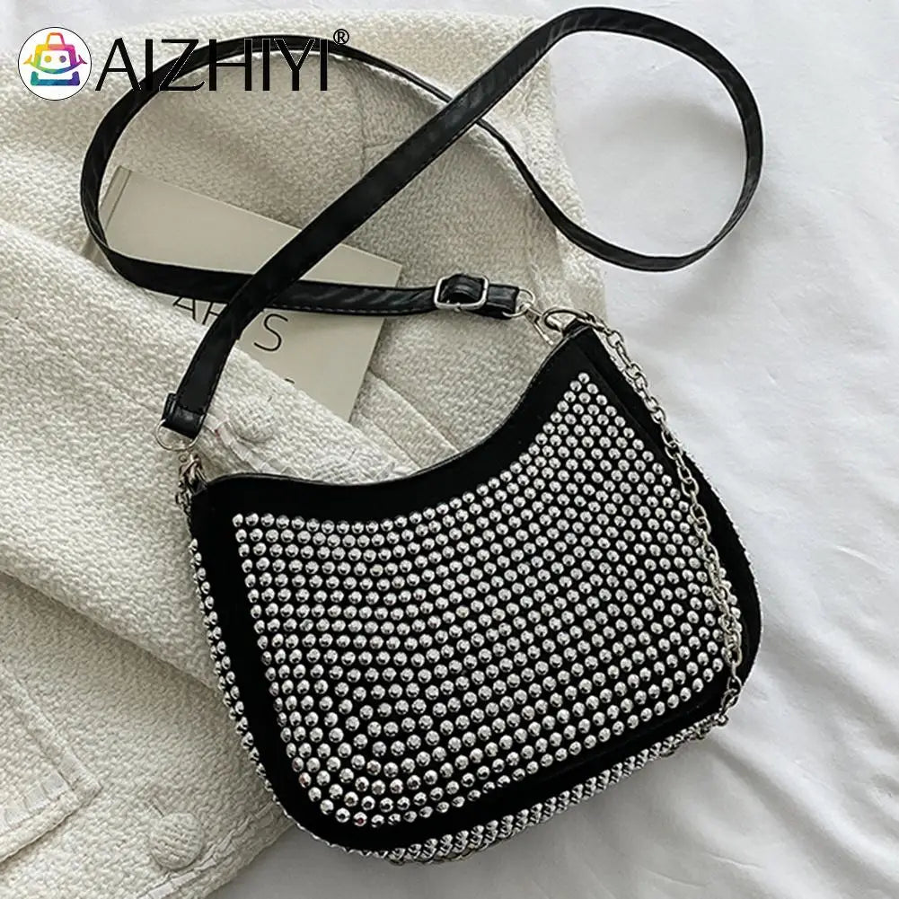 Retro Style Rhinestone Handbag Mini Shoulder Bag