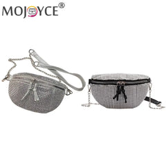 Sparkling Rhinestone Waist Bag Fanny Chest Pack Bling Chain Crossbody Pouch