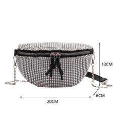 Rhinestone Waist Bag Fanny Chest Pack Bling Chain Crossbody Pouch
