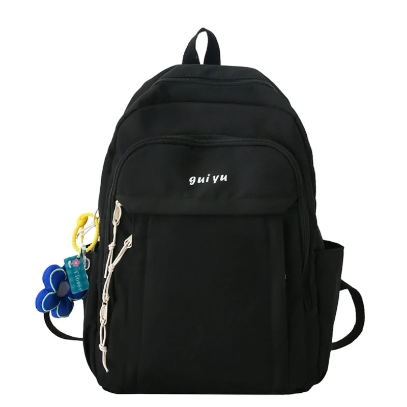 Women School Backpack Teen Girls Student Bookbags Solid College School Bag