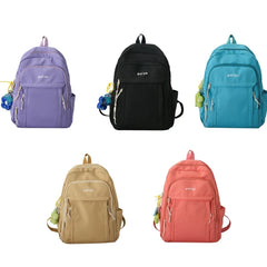 Women School Backpack Teen Girls Student Bookbags Solid College School Bag