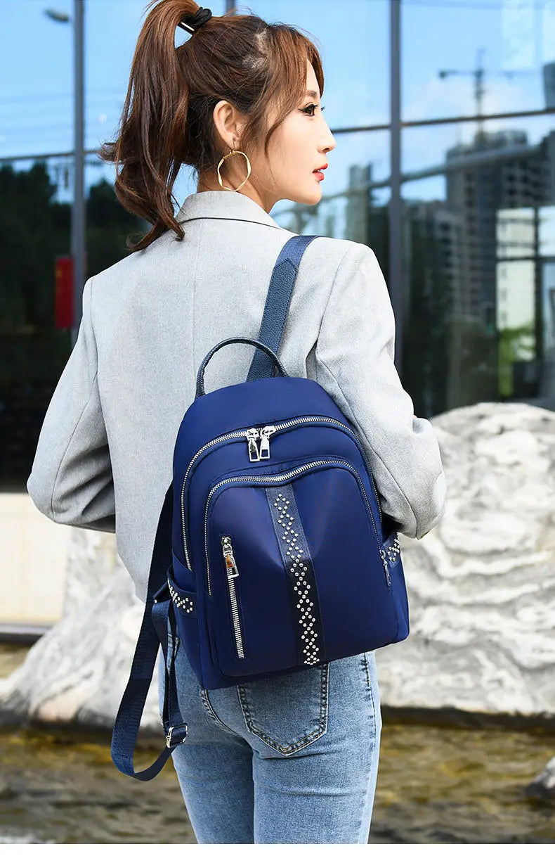 Women School Backpacks Zipper Ladies Backpack Large Capacity Teenage Girls