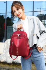 Women School Backpacks Zipper Ladies Backpack Large Capacity Teenage Girls