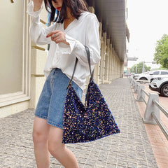 Sequin Evening Clutch Bag Women Shoulder Tote Shopping Bag