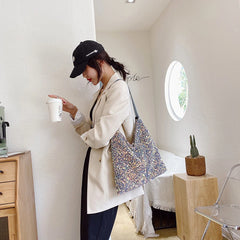 Sequin Evening Clutch Bag Women Shoulder Tote Shopping Bag