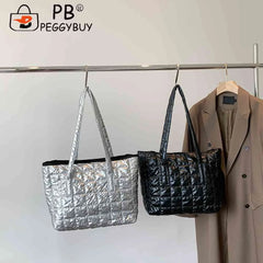 Solid Cotton Padded Shoulder Bags for Women