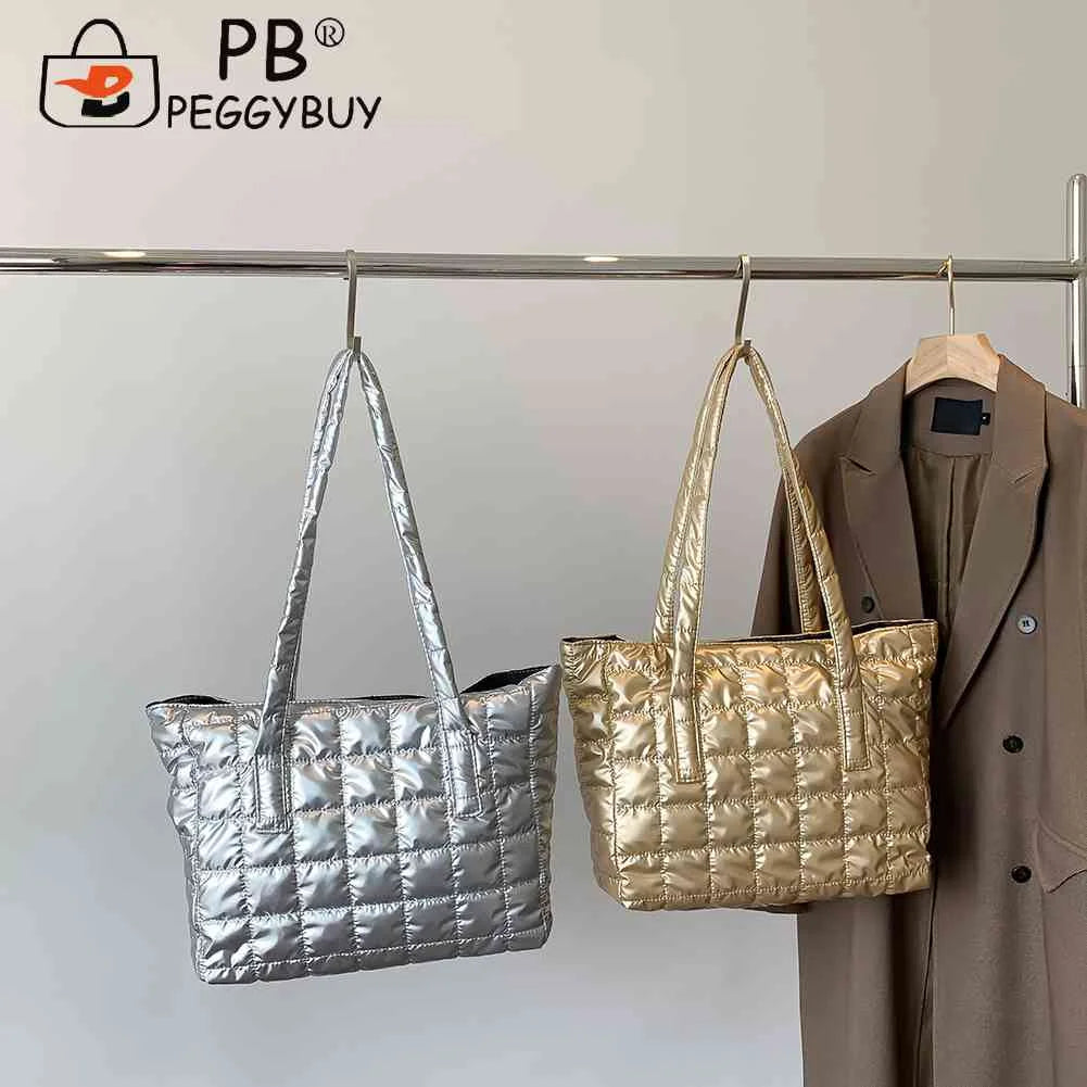 Solid Cotton Padded Shoulder Bags for Women