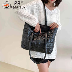 Solid Cotton Padded Shoulder Bags for Women
