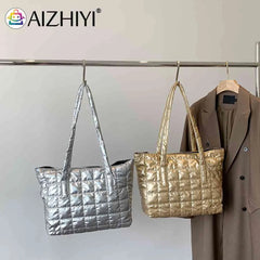 Women Large Capacity Cotton Padded Shopping Tote Bags