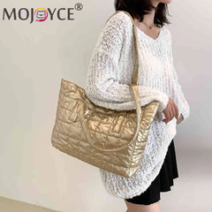 Large Capacity Cotton Padded Shopping Tote Bag for Women
