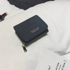Vintage PU Leather Lady Short Clutch Wallet