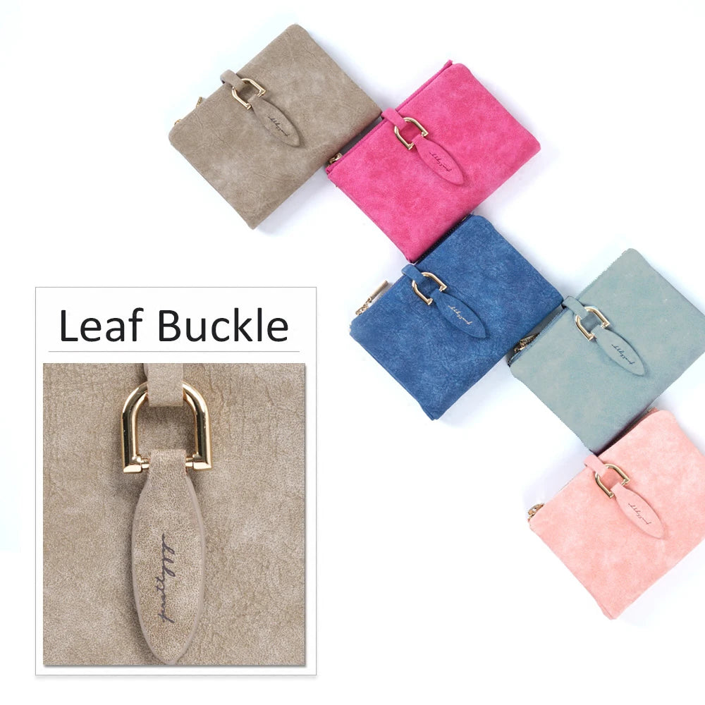 Vintage PU Leather Lady Clutch Wallet Matte Women Wallet Female Purse