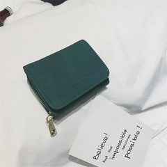 Vintage PU Leather Lady Short Clutch Wallet
