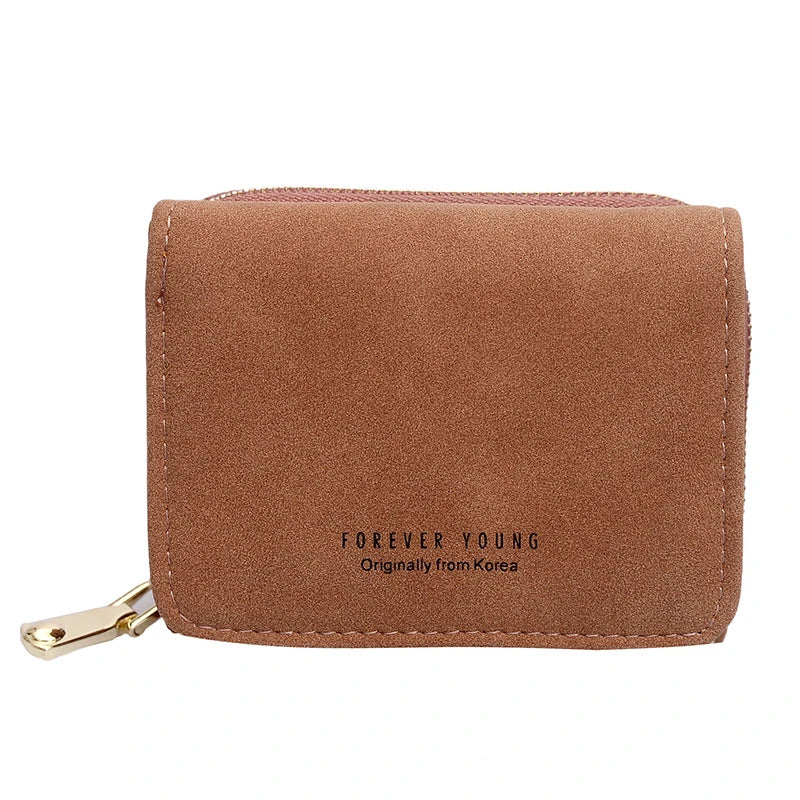 Vintage PU Leather Lady Short Clutch Wallet