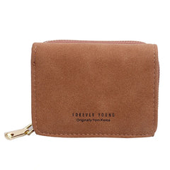 Vintage PU Leather Lady Short Clutch Wallet