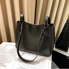 Retro PU Leather Messenger Bag Autumn Winter Texture Bucket