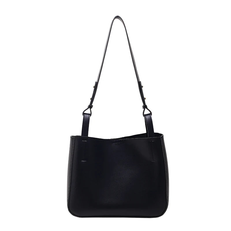 Retro PU Leather Messenger Bag Autumn Winter Texture Bucket