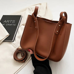 Retro PU Leather Messenger Bag Autumn Winter Texture Bucket
