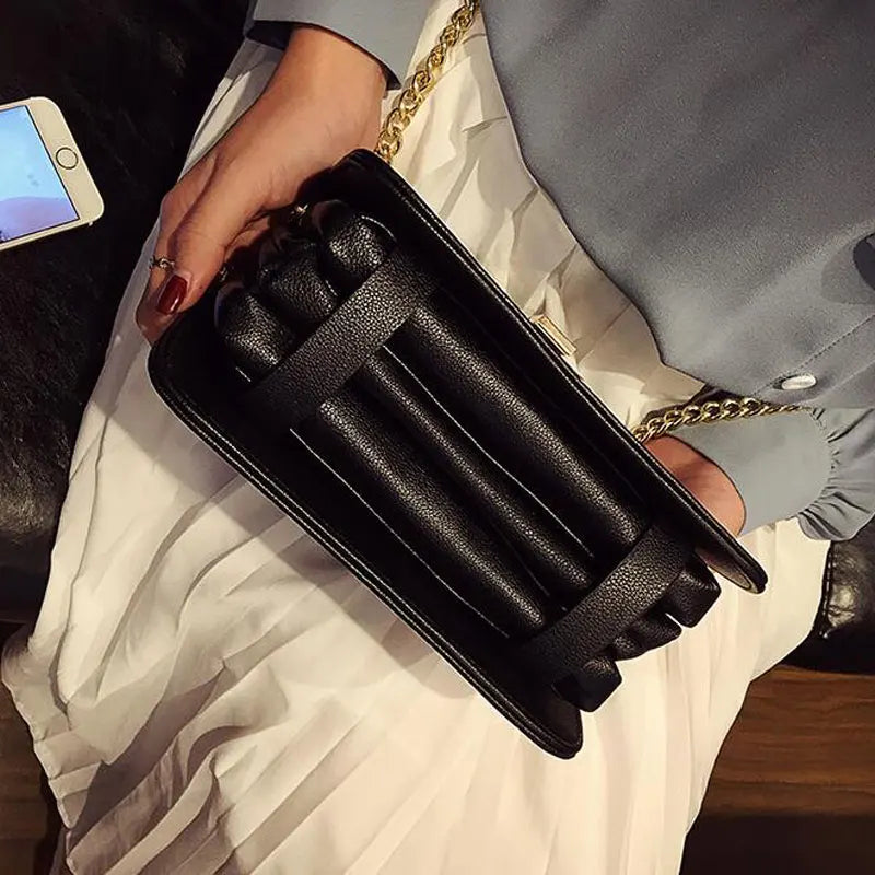 Women Shoulder Bag Chain Strap Flap Messenger Handbag Clutch Female Crossbody Pu