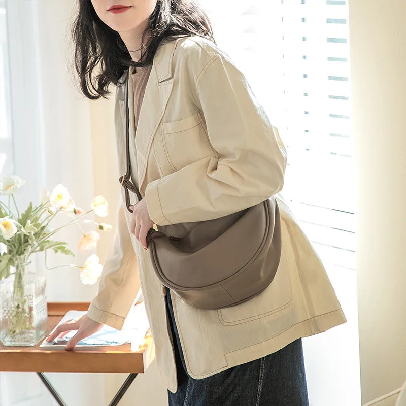 Women Shoulder Bag Dumpling Crossbody Bags PU Leather Handbag