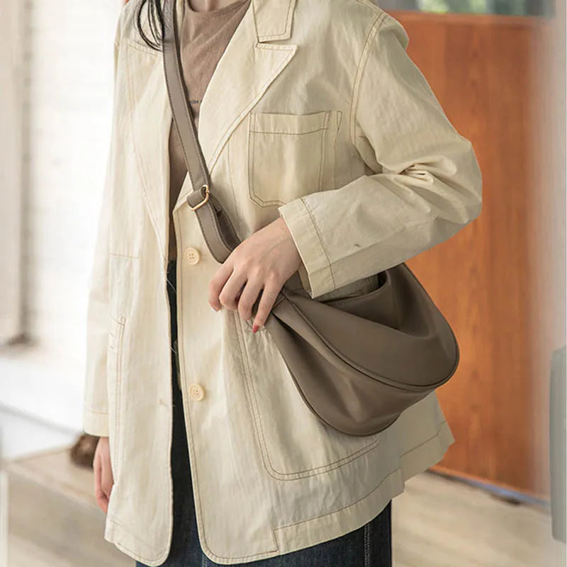 Dumpling Crossbody Bag PU Leather Handbag