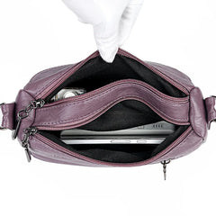 Women Shoulder Bag Double Layer Crossbody Bag Multifunction Big Capacity