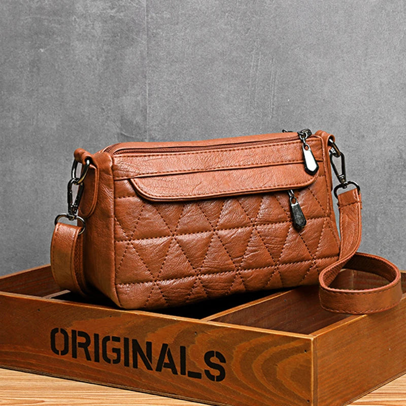 Women Shoulder Bag Double Layer Crossbody Bag Multifunction Big Capacity