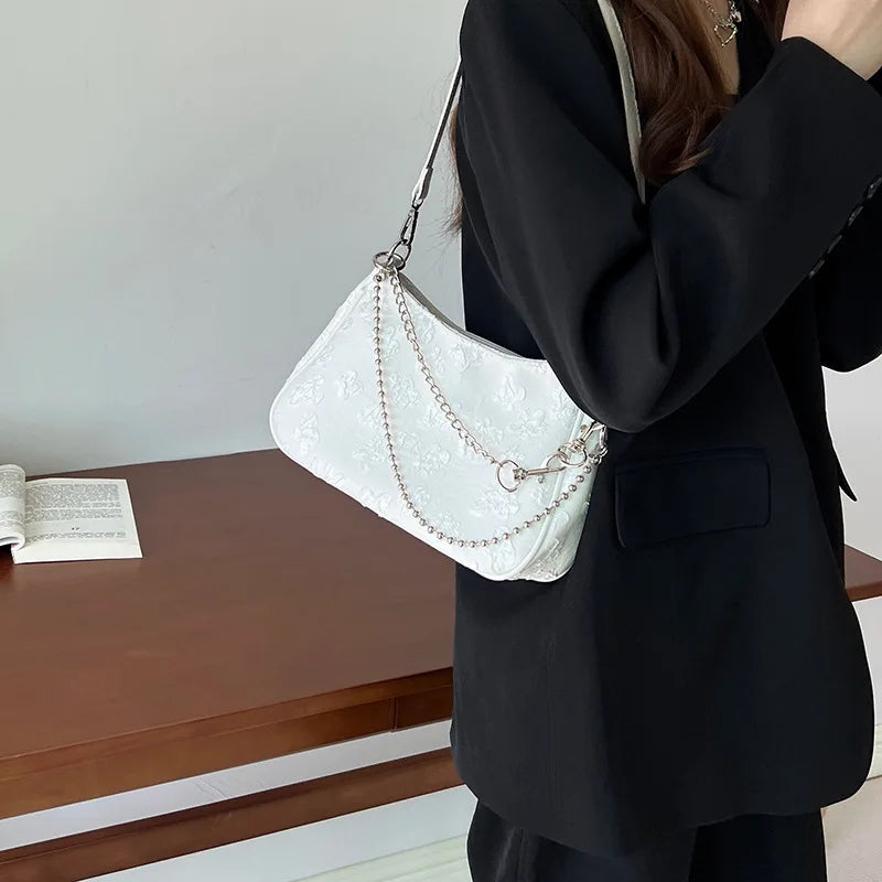 Floral Crossbody Bag for Women Small Purse Chain Handbags Tote Shoulder Bag