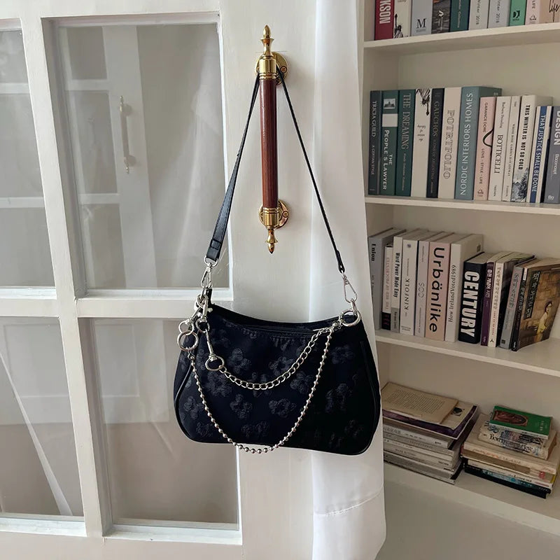 Floral Crossbody Bag for Women Small Purse Chain Handbags Tote Shoulder Bag