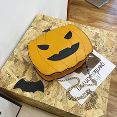 Funny Pumpkin Shape Shoulder Bag Chain Purse Glitter Crossbody Bag