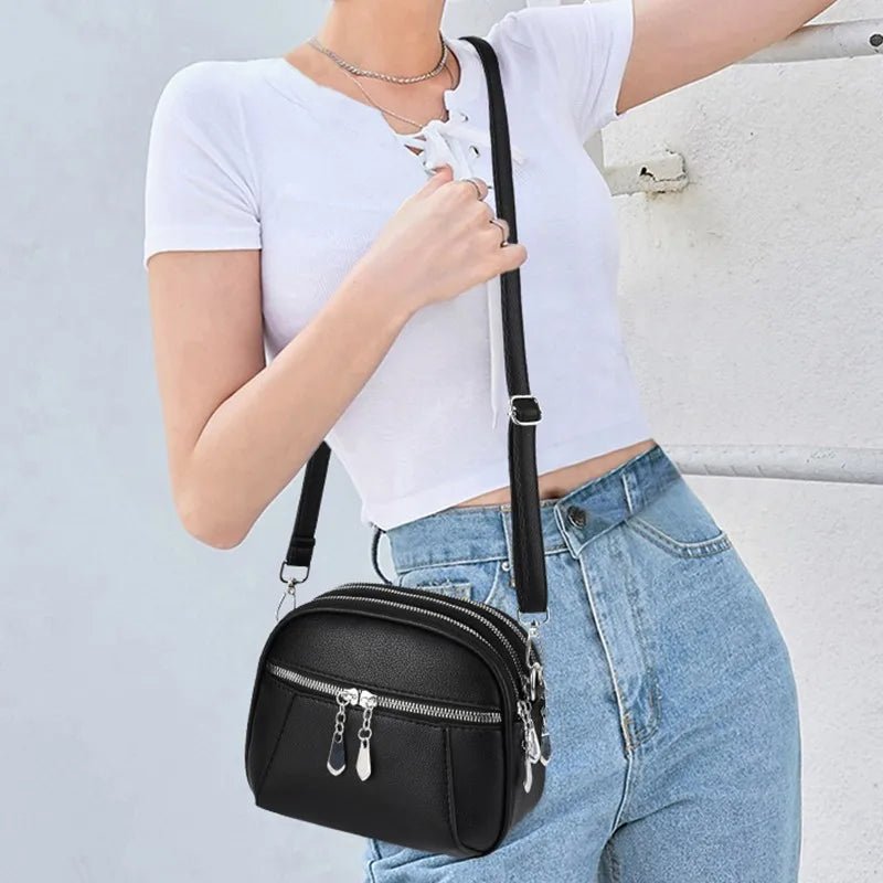 Women Shoulder Bag High PU Leather Crossbody Bags Waterproof Square Bags