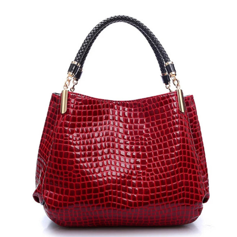 Women Shoulder Bag PU Leather Large Messenger Bag Interior Zipper Pocket