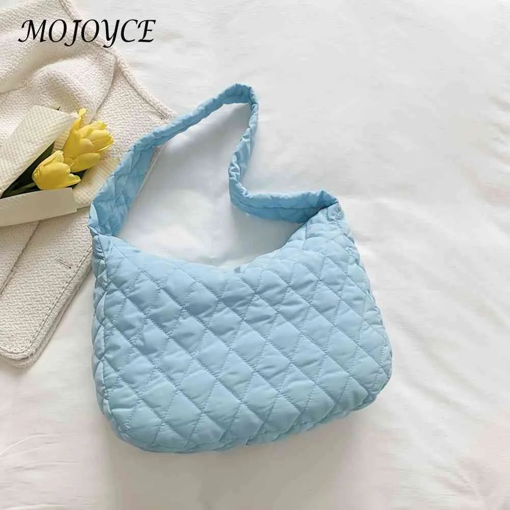 Women Shoulder Bag Large Capacity Purse Handbags Rhombus Pattern Underarm Bag