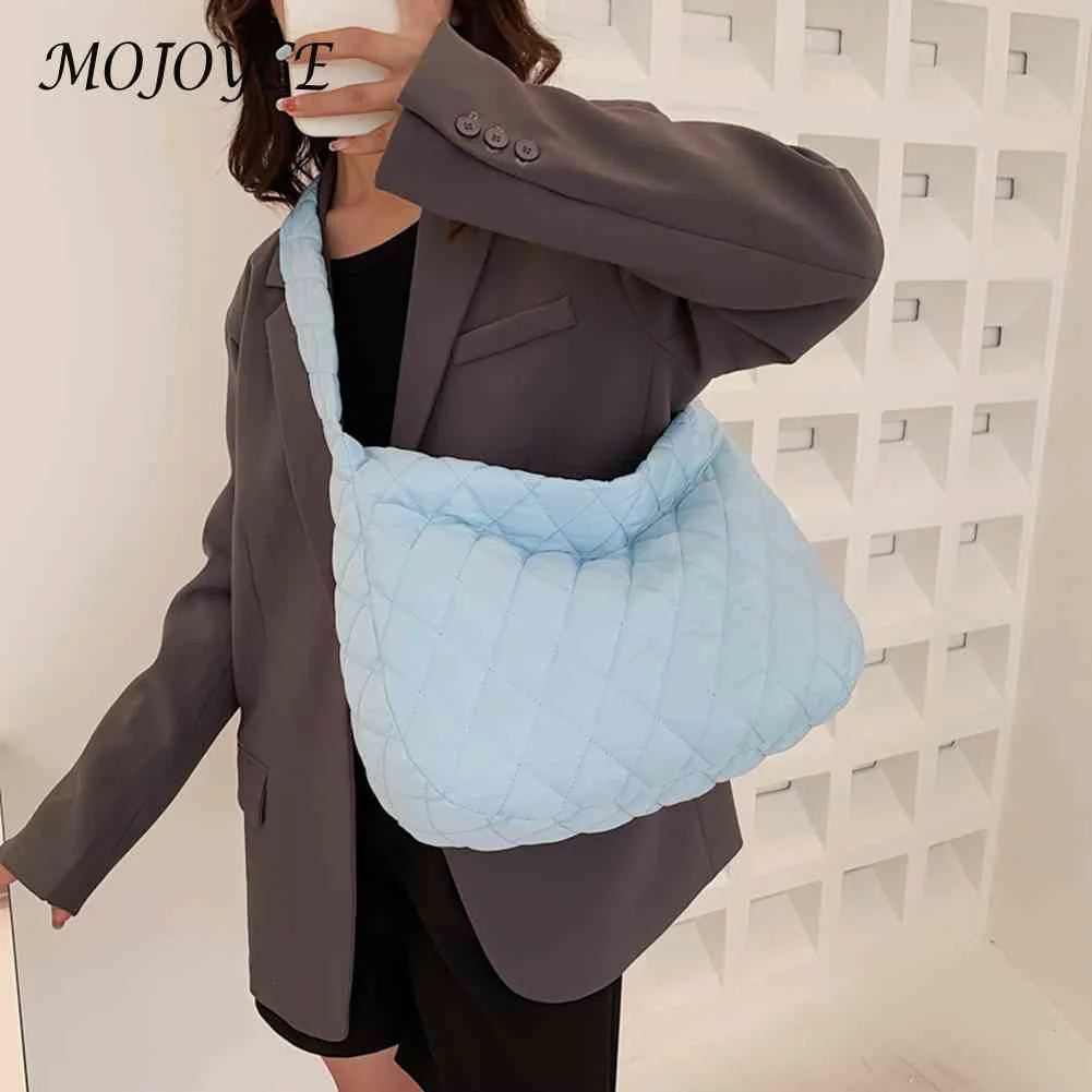 Women Shoulder Bag Large Capacity Purse Handbags Rhombus Pattern Underarm Bag