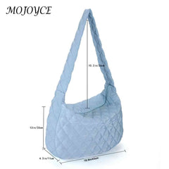 Women Shoulder Bag Large Capacity Purse Handbags Rhombus Pattern Underarm Bag