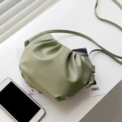 New Women Shoulder Bag Solid Crossbody Mini Zipper Cloud Bag